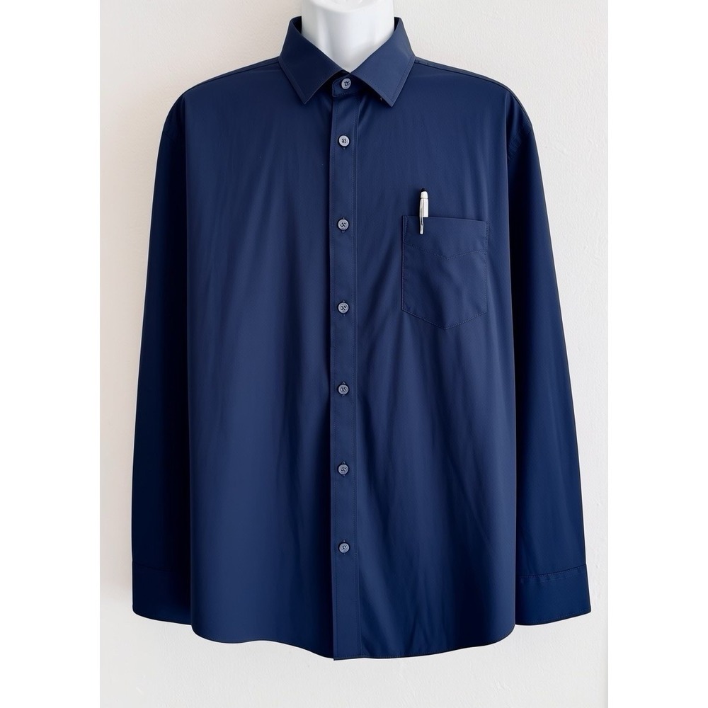UNTUCKit Gironde Performance Shirt Men XL Navy Blue Long Sleeve Preppy Casual